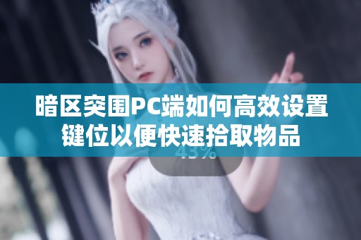 暗区突围PC端如何高效设置键位以便快速拾取物品