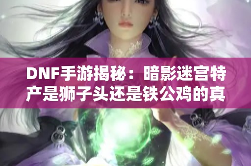 DNF手游揭秘：暗影迷宫特产是狮子头还是铁公鸡的真相！