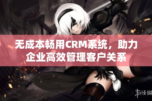 无成本畅用CRM系统，助力企业高效管理客户关系