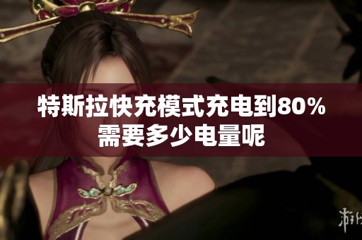 特斯拉快充模式充电到80%需要多少电量呢