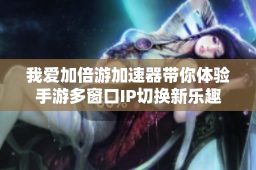 我爱加倍游加速器带你体验手游多窗口IP切换新乐趣